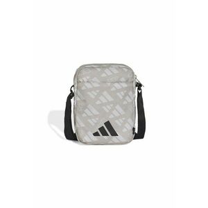 Geanta crossbody cu model logo - Alb/Negru/Grej imagine