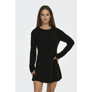 Rochie scurta uni cu vonale la terminatie - Negru imagine