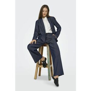 Pantaloni regular fit cu talie inalta - Albastru inchis imagine