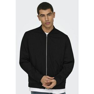 Jacheta cu fermoar si buzunare oblice - Negru imagine
