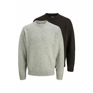 Set de pulovere cu decolteu la baza gatului - 2 piese - Gri deschis melange imagine