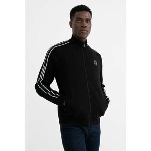 Bluza de trening cu logo si fermoar - Negru/Alb murdar imagine