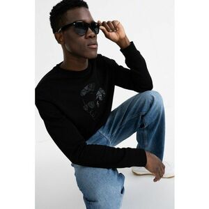 Bluza de trening din amestec de bumbac cu model - Negru imagine