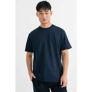 Tricou de bumbac cu logo brodat - Albastru ultramarin imagine