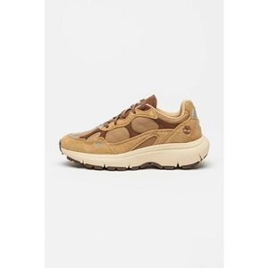 Pantofi sport demi-wedge cu garnituri de piele intoarsa Hazel Lane - Maro deschis imagine