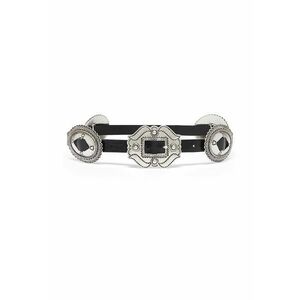 Curea de piele cu elemente metalice - Negru imagine
