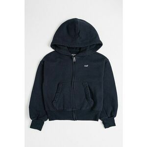 Hanorac cu fermoar si model uni - Negru imagine