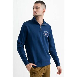Bluza de trenig cu fermoar scurt - Albastru imagine