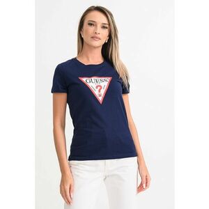 Tricou din bumbac cu imprimeu logo - Alb/Bleumarin imagine