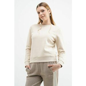 Bluza de trening cu decolteu la baza gatului si logo - Crem imagine