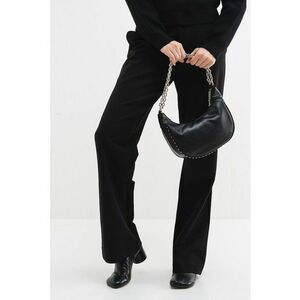 Pantaloni uni cu buzunare laterale - Negru imagine