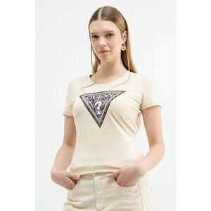 Tricou slim fit cu logo - Bej deschis imagine