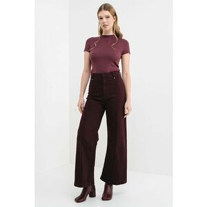 Tricou cambrat cu strasuri - Violet pruna imagine