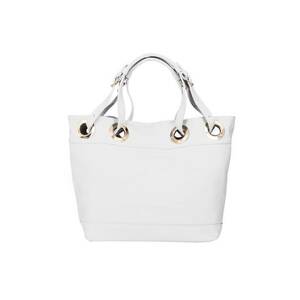 Geanta din piele naturala Stella - Alb - 32x44cm imagine