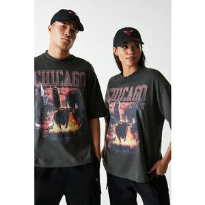 Tricou unisex de bumbac cu imprimeu grafic - Gri imagine