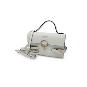 Geanta de mana din piele naturala Splendore Chic - Alb imagine