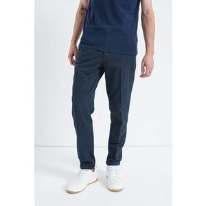 Pantaloni chino cu imprimeu herringbone Stace - Albastru ultramarin imagine