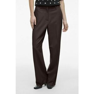 Pantaloni drepti cu talie inalta - Maro inchis imagine