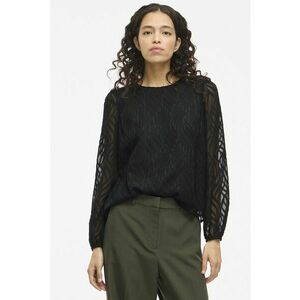 Bluza transparenta cu model brodat Mika - Negru/Gri inchis imagine