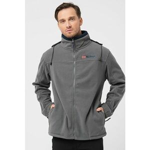 Jacheta din material fleece cu detaliu cu logo brodat Tamazonie - Gri imagine