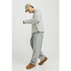 n - Blugi cu croiala baggy si model uni - Albastru deschis imagine