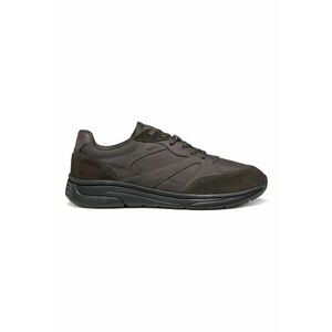 Pantofi sport cu insertii de piele intoarsa - Verde inchis/Maro inchis imagine