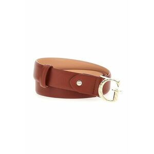 Curea de piele ecologica cu catarama cu nit - Maro cognac imagine