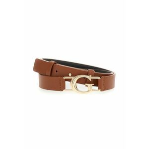 Curea de piele ecologica cu logo metalic - Maro cognac imagine