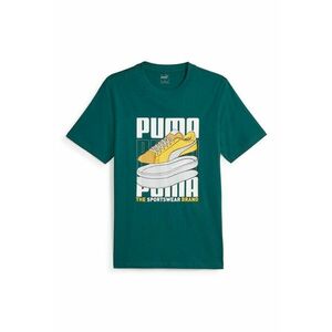 Tricou de bumbac cu imprimeu logo - Alb/Galben/Verde englez imagine