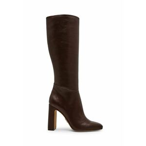 Cizme de piele ecologica Ally - Maro cognac imagine