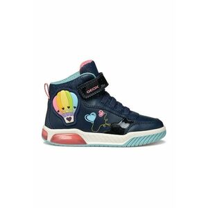 Pantofi sport cu velcro si LED-uri - Albastru inchis/Roz imagine