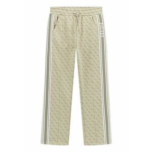 Pantaloni de trening cu model monograma - Verde pal/Alb murdar imagine