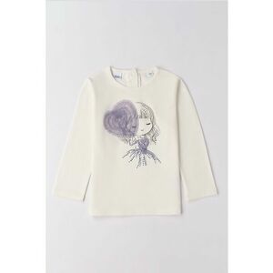 Bluza cu aplicatie de tul - Crem imagine