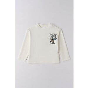 Bluza de bumbac cu imprimeu grafic - Alb imagine