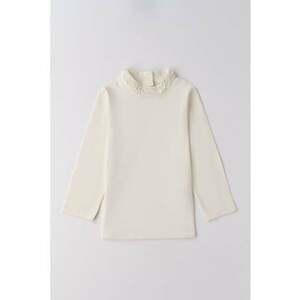 Bluza cu guler cu volane - Crem imagine