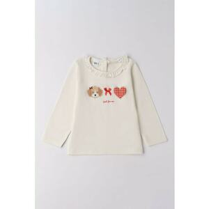 Bluza cu decolteu cu volane - Crem imagine