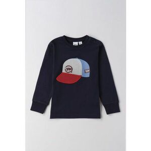 Bluza de bumbac cu aplicatie decorativa - Albastru ultramarin imagine