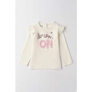 Bluza cu maneci cu volane si paiete - Crem imagine
