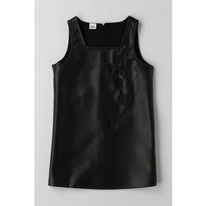 Rochie de piele ecologica fara maneci - Negru imagine