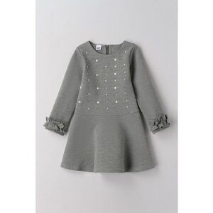 Rochie cu croiala in A si strasuri - Gri imagine