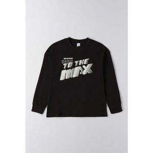 Bluza din amestec de bumbac cu imprimeu - Negru imagine