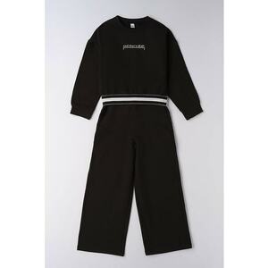 Set de bluza si pantaloni de trening - 2 piese - Negru imagine