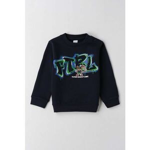 Bluza de trening cu imprimeu si decolteu la baza gatului - Albastru ultramarin imagine