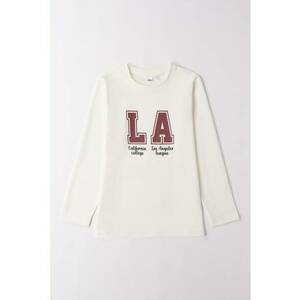 Bluza de bumbac cu imprimeu text - Alb imagine