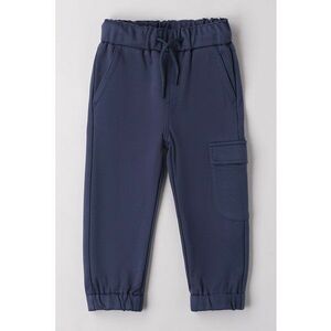 Pantaloni uni cu snur - Bleumarin imagine