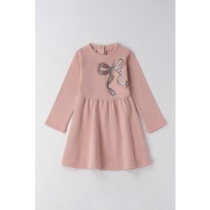 Rochie evazata cu maneci lungi - Roz pal imagine