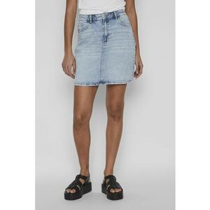 Fusta dreapta scurta de denim - Albastru deschis imagine