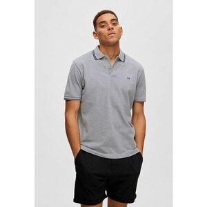 Tricou polo de bumbac organic Dante - Albastru ultramarin/Gri melange imagine