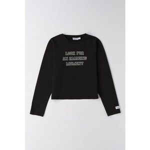 Bluza cu imprimeu text - Alb/Negru imagine