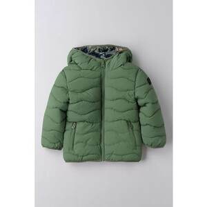 Geaca reversibila cu gluga - Maro deschis/Verde feriga/Bleumarin imagine